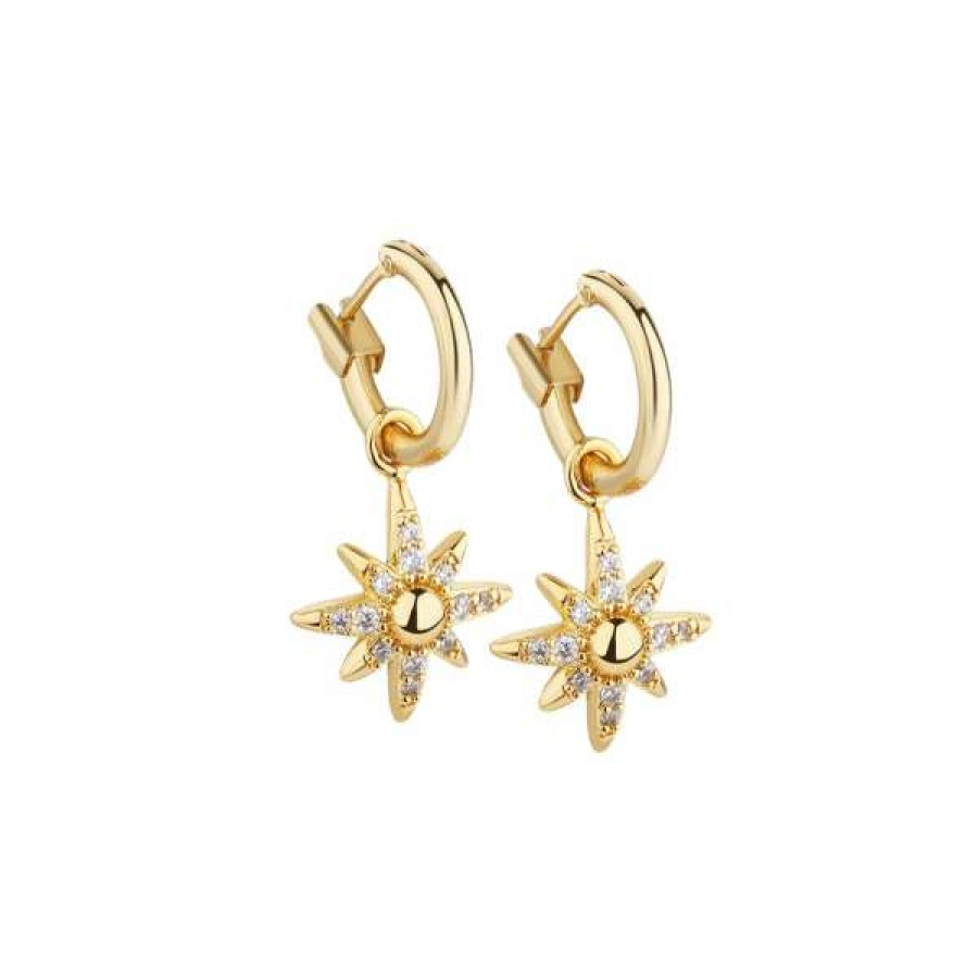 Giftware * | Giftware Newbridge Silverware Amy Star Earrings With Clear Stones