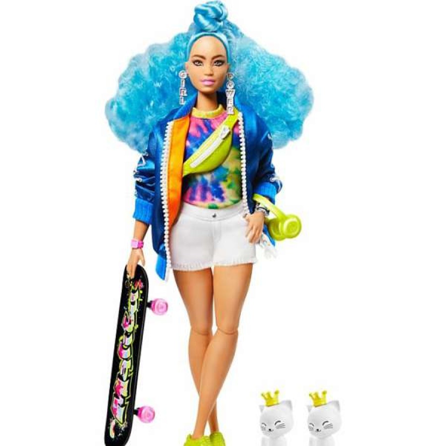 Toys * | Barbie Extra Doll #4 With Skateboard & 2 Kittens