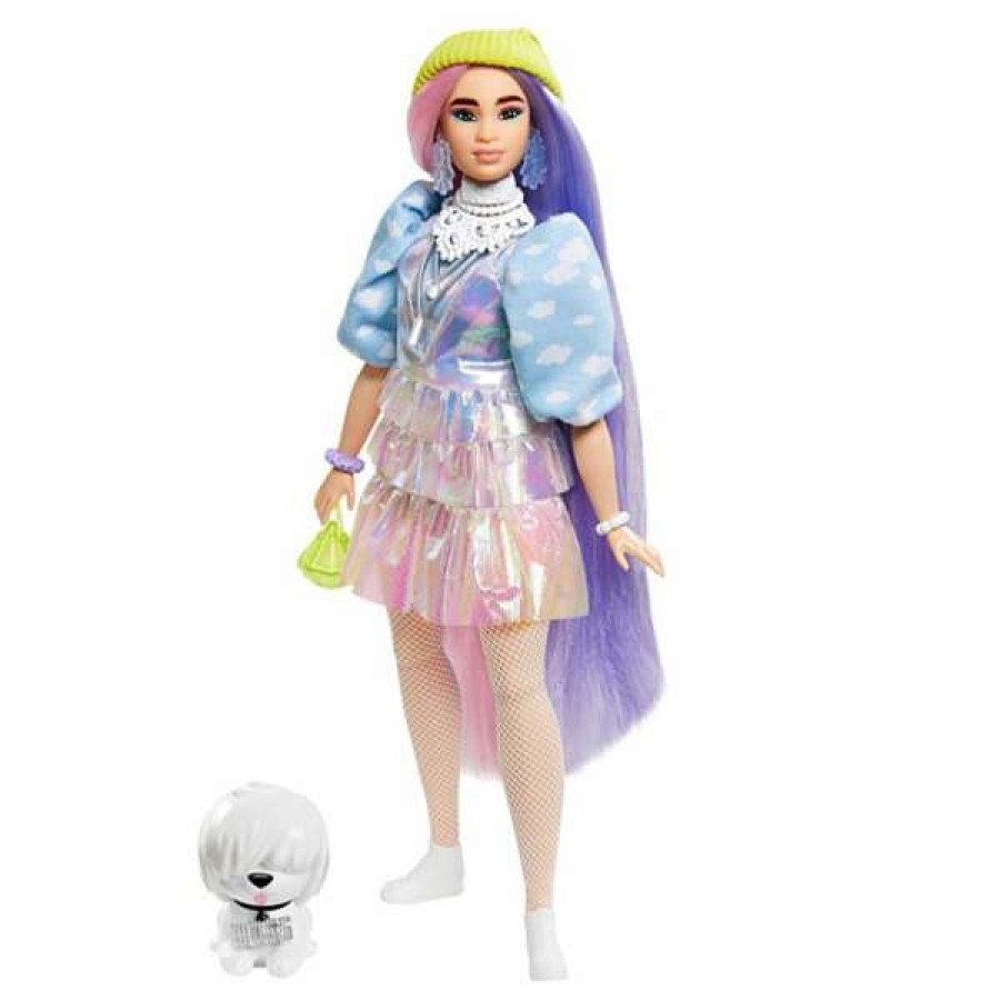 Toys * | Barbie Extra Doll #2 In Shimmery Look With Pet Puppy