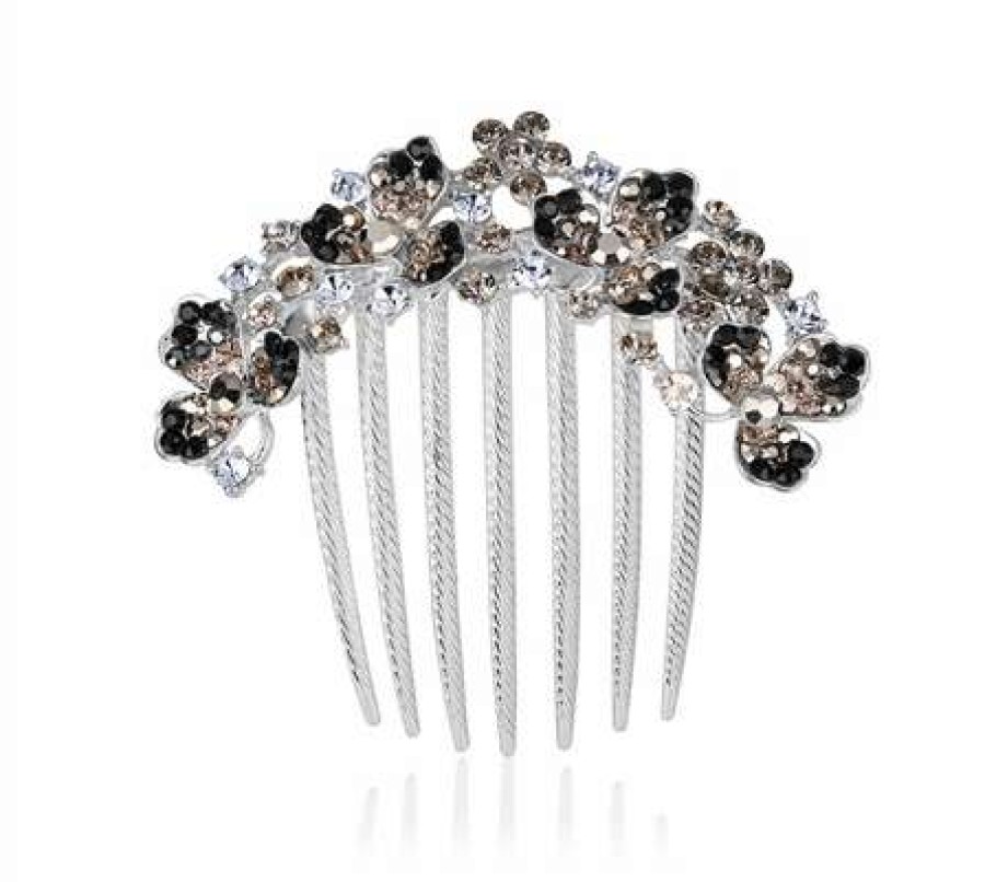 Giftware * | Giftware Newbridge Silverware Hair Accessory With Black And Clear Stones