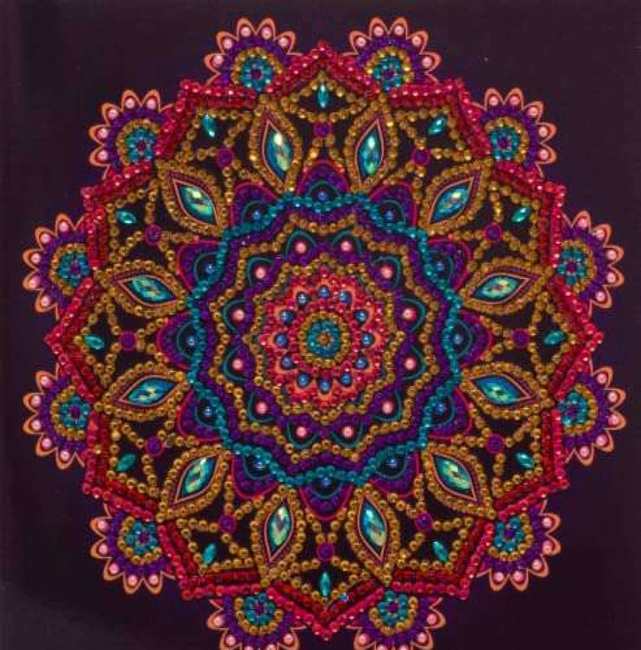 Toys * | Craft Buddy Purple Mandala 18X18Cm Diy Crystal Art Card Kit